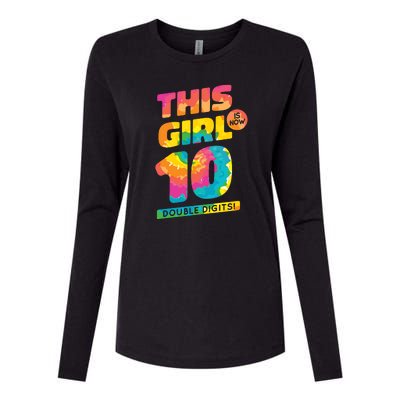 This Girl Is Now 10 Double Digits Womens Cotton Relaxed Long Sleeve T-Shirt