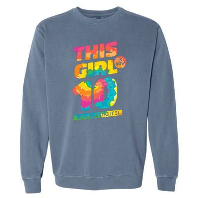 This Girl Is Now 10 Double Digits Garment-Dyed Sweatshirt