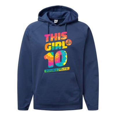 This Girl Is Now 10 Double Digits Performance Fleece Hoodie