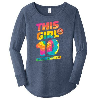 This Girl Is Now 10 Double Digits Women's Perfect Tri Tunic Long Sleeve Shirt