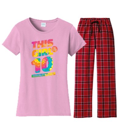 This Girl Is Now 10 Double Digits Women's Flannel Pajama Set