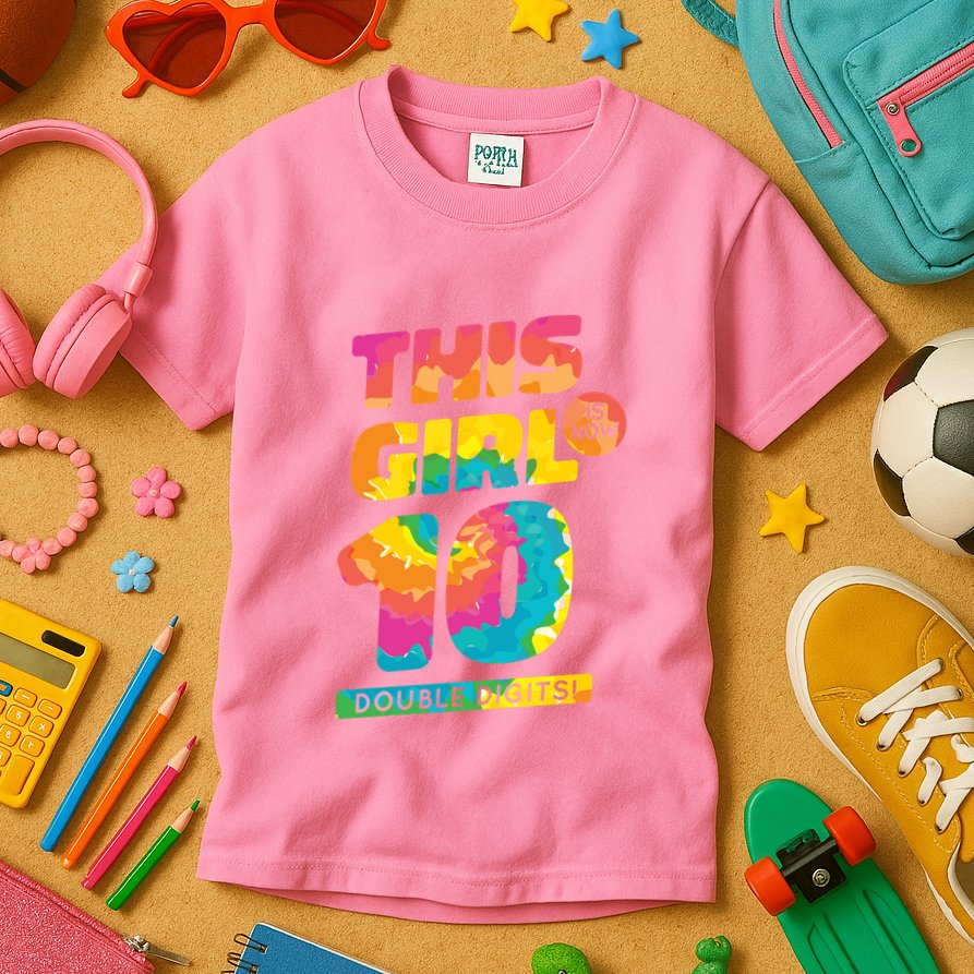 This Girl Is Now 10 Double Digits Kids T-Shirt