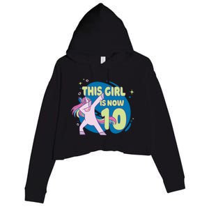 This Girl Is Now 10 Years Old Crop Fleece Hoodie