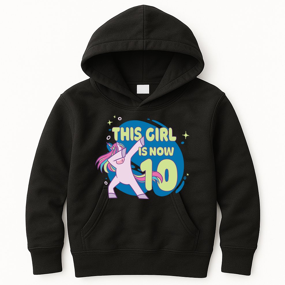 This Girl Is Now 10 Years Old Kids Hoodie