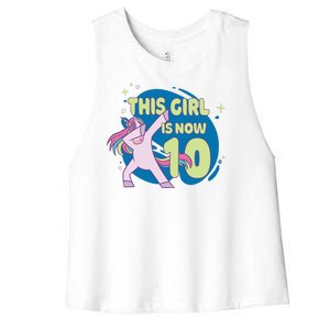 This Girl Is Now 10 Years Old Women's Racerback Cropped Tank