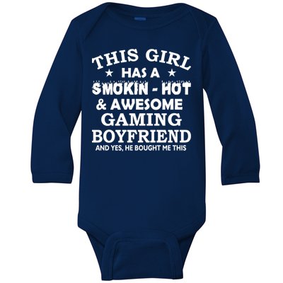 This Girl Is Taken By Smokin Hot Awesome Gaming Boyfriend Baby Long Sleeve Bodysuit