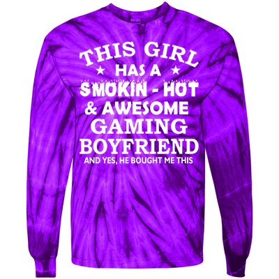 This Girl Is Taken By Smokin Hot Awesome Gaming Boyfriend Tie-Dye Long Sleeve Shirt