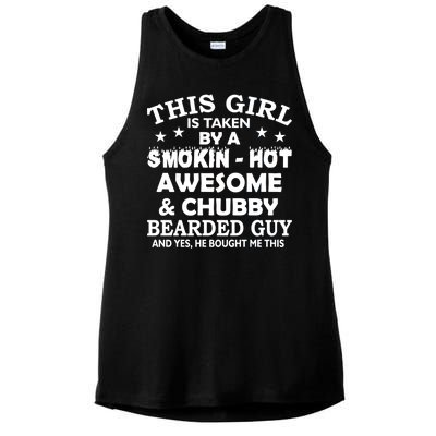 This Girl Is Taken By Smokin Hot Chubby Bearded Guy Ladies PosiCharge Tri-Blend Wicking Tank