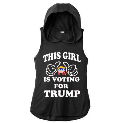 This Girl Is Voting For Trump Ladies PosiCharge Tri-Blend Wicking Draft Hoodie Tank