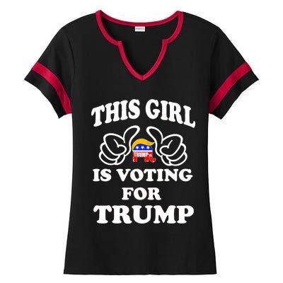 This Girl Is Voting For Trump Ladies Halftime Notch Neck Tee