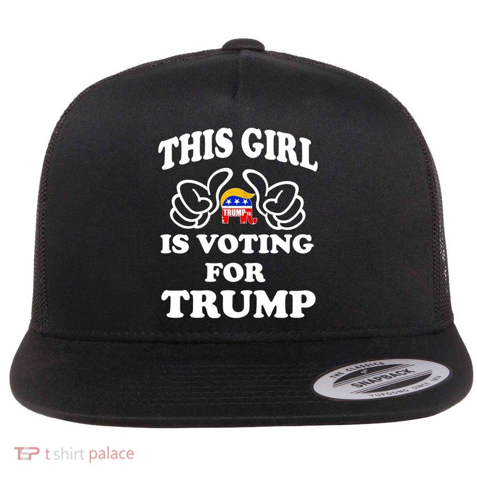 This Girl Is Voting For Trump Flat Bill Trucker Hat