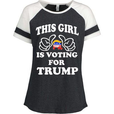 This Girl Is Voting For Trump Enza Ladies Jersey Colorblock Tee