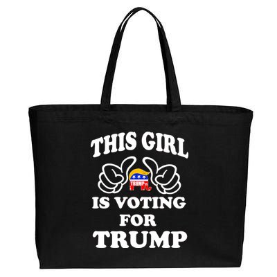 This Girl Is Voting For Trump Cotton Canvas Jumbo Tote