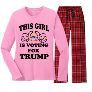 This Girl Is Voting For Trump Women's Long Sleeve Flannel Pajama Set 