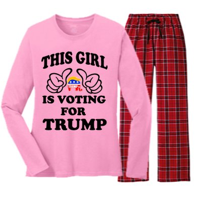 This Girl Is Voting For Trump Women's Long Sleeve Flannel Pajama Set 