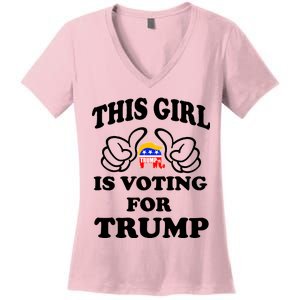 This Girl Is Voting For Trump Women's V-Neck T-Shirt