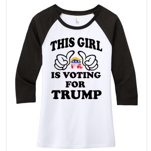 This Girl Is Voting For Trump Women's Tri-Blend 3/4-Sleeve Raglan Shirt