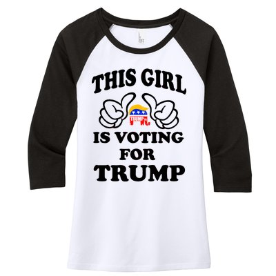 This Girl Is Voting For Trump Women's Tri-Blend 3/4-Sleeve Raglan Shirt