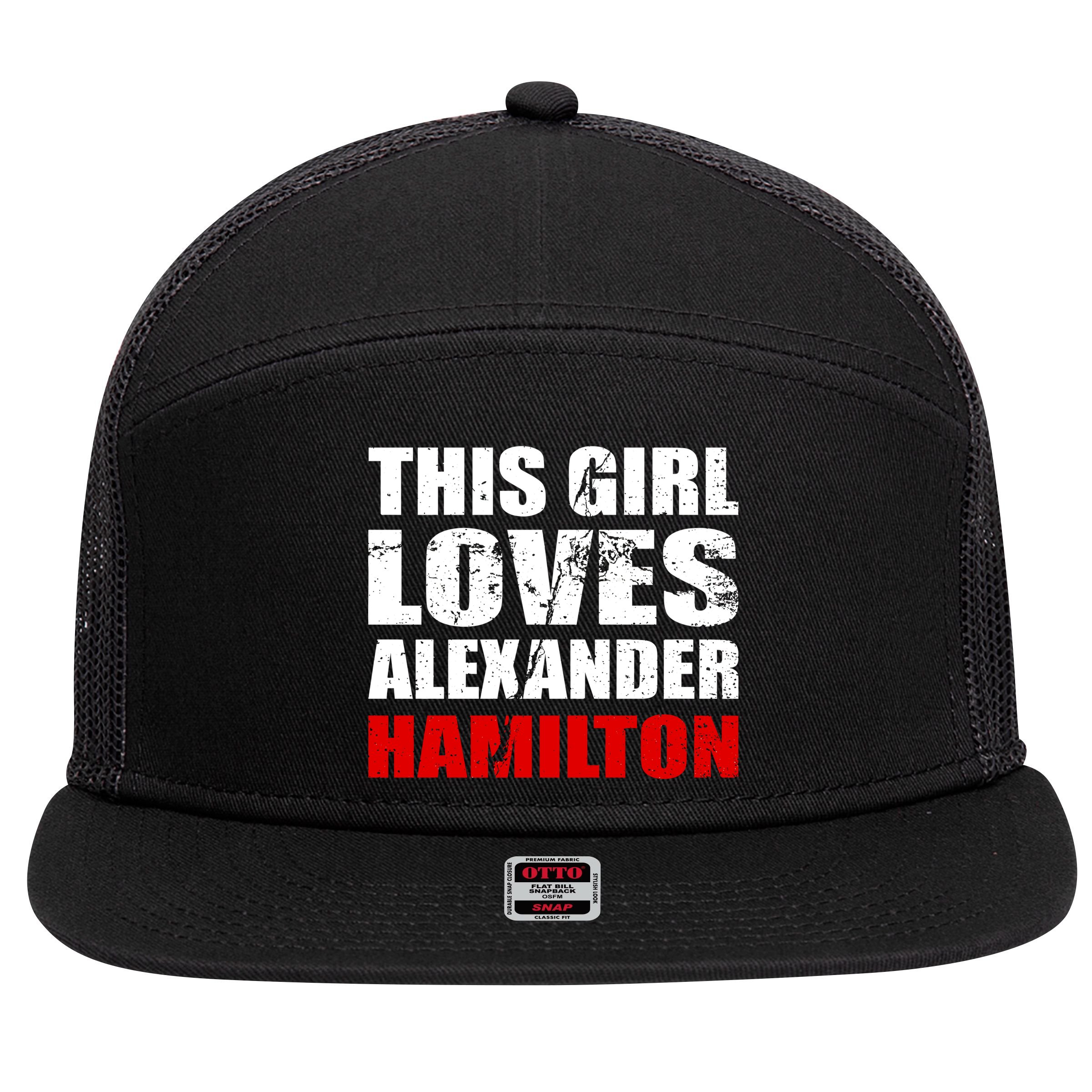 This Girl Loves Alexander Hamilton 7 Panel Mesh Trucker Snapback Hat