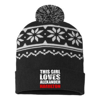 This Girl Loves Alexander Hamilton USA-Made Snowflake Beanie