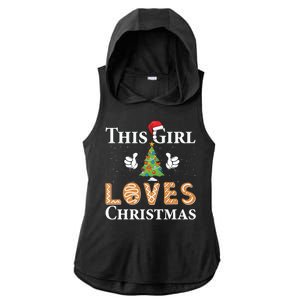 This Girl Loves Christmas Ladies PosiCharge Tri-Blend Wicking Draft Hoodie Tank