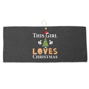 This Girl Loves Christmas Large Microfiber Waffle Golf Towel