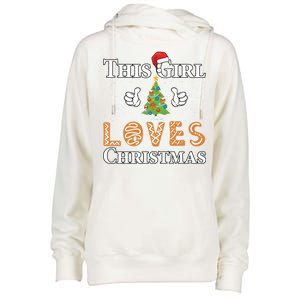 This Girl Loves Christmas Womens Funnel Neck Pullover Hood