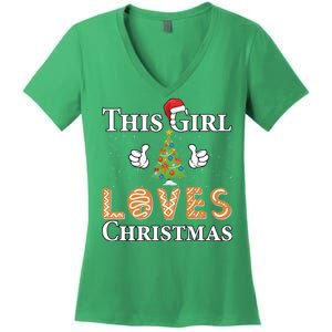 This Girl Loves Christmas Women's V-Neck T-Shirt