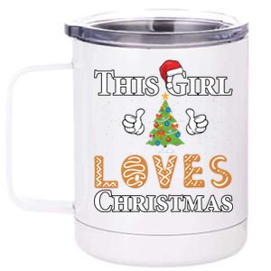 This Girl Loves Christmas 12 oz Stainless Steel Tumbler Cup