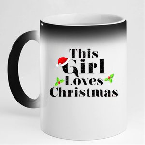 This Girl Loves Christmas Cute 11oz Black Color Changing Mug