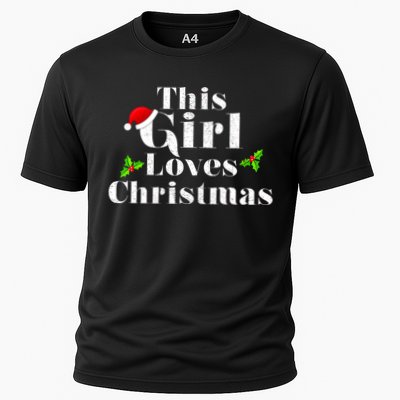 This Girl Loves Christmas Cute Cooling Performance Crew T-Shirt