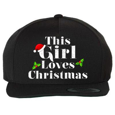 This Girl Loves Christmas Cute Wool Snapback Cap