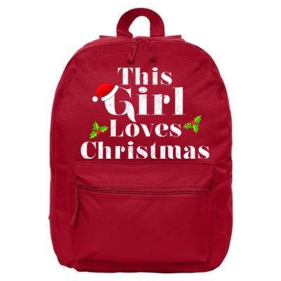 This Girl Loves Christmas Cute 16 in Basic Backpack