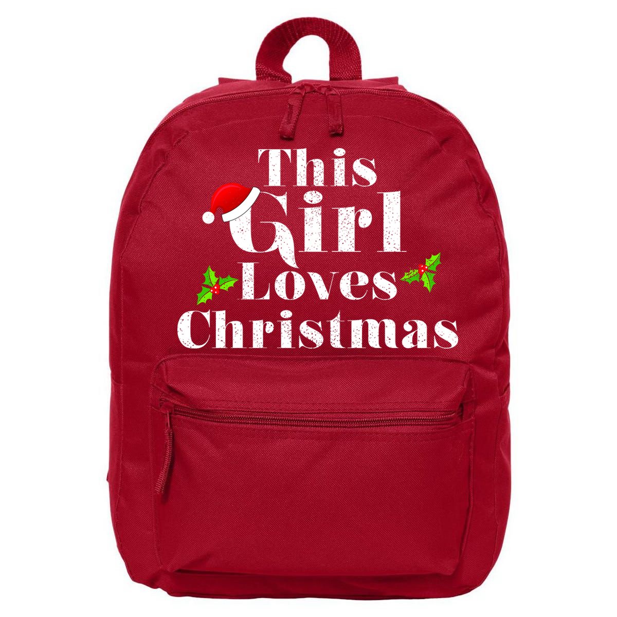 This Girl Loves Christmas Cute 16 in Basic Backpack