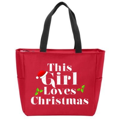 This Girl Loves Christmas Cute Zip Tote Bag