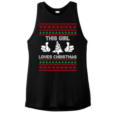 This Girl Loves Christmas Ugly Christmas Ladies PosiCharge Tri-Blend Wicking Tank