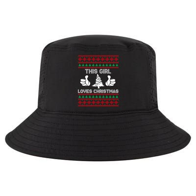 This Girl Loves Christmas Ugly Christmas Cool Comfort Performance Bucket Hat