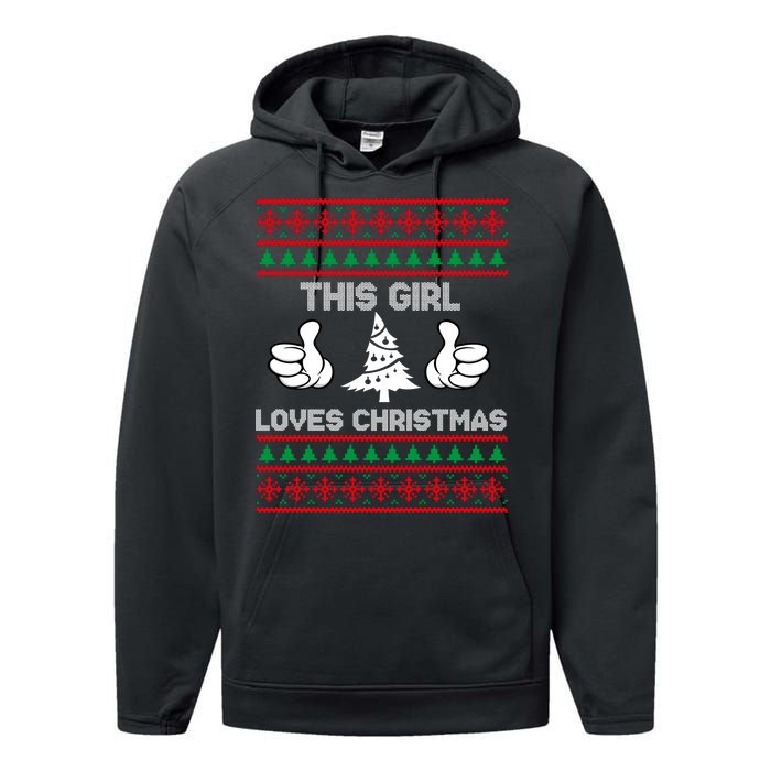 This Girl Loves Christmas Ugly Christmas Performance Fleece Hoodie