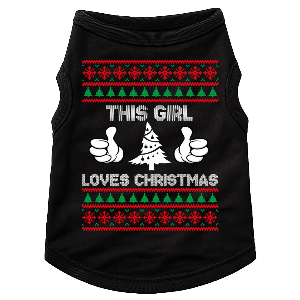 This Girl Loves Christmas Ugly Christmas Doggie Tank