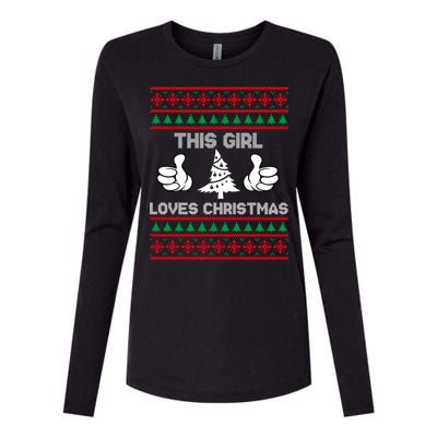 This Girl Loves Christmas Ugly Christmas Womens Cotton Relaxed Long Sleeve T-Shirt