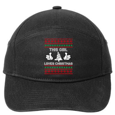 This Girl Loves Christmas Ugly Christmas 7-Panel Snapback Hat