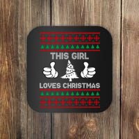 This Girl Loves Christmas Ugly Christmas Coaster