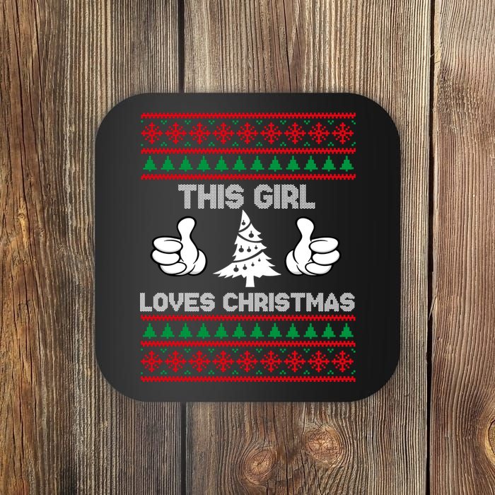 This Girl Loves Christmas Ugly Christmas Coaster