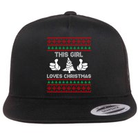 This Girl Loves Christmas Ugly Christmas Flat Bill Trucker Hat