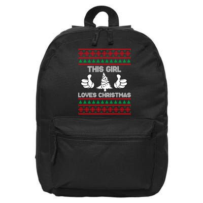 This Girl Loves Christmas Ugly Christmas 16 in Basic Backpack