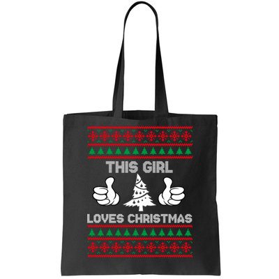 This Girl Loves Christmas Ugly Christmas Tote Bag