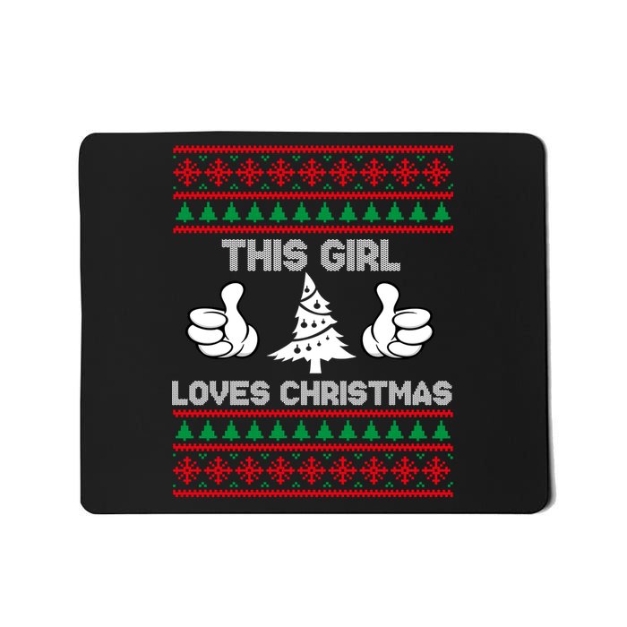 This Girl Loves Christmas Ugly Christmas Mousepad