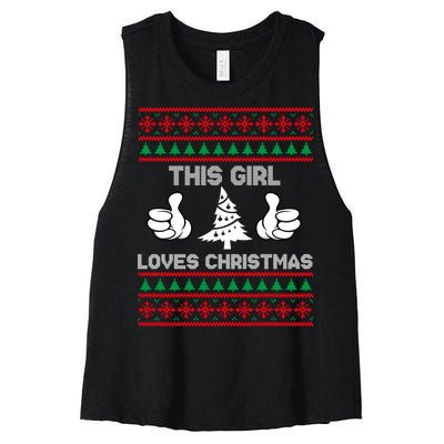 This Girl Loves Christmas Ugly Christmas Women's Racerback Cropped Tank