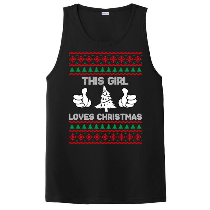 This Girl Loves Christmas Ugly Christmas PosiCharge Competitor Tank