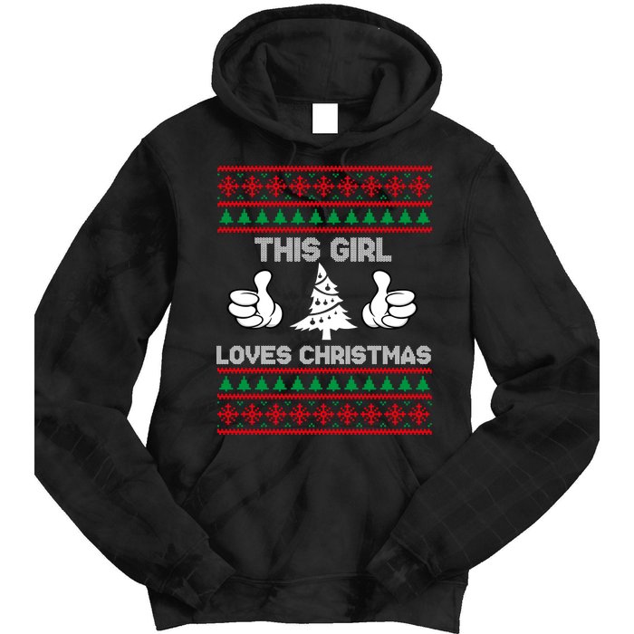 This Girl Loves Christmas Ugly Christmas Tie Dye Hoodie